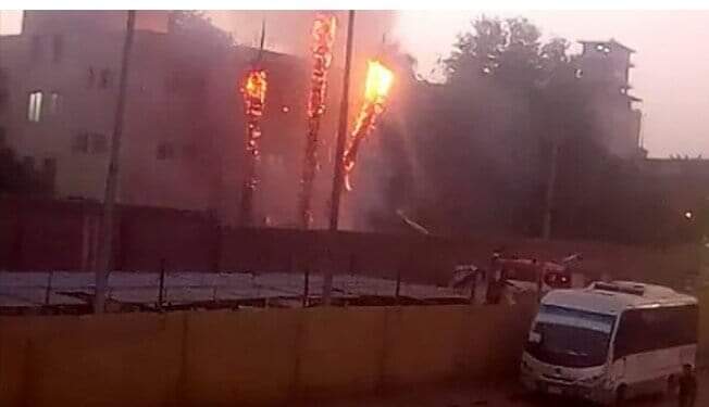 حريق مستشفي حميات إمبابة