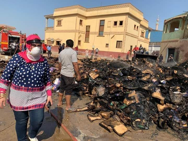 "السيطرة على حريق بمصنع للمواد الغذائية بمدينة قها"