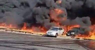 المرور يعيد فتح الطرق المغلقة بعد السيطرة علي حريق طريق مصر الإسماعيلية.