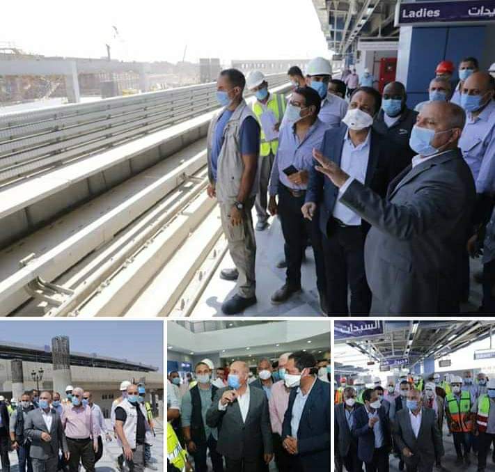 وزير النقل يتفقد محطات المرحلة الرابعة للمترو لافتتاحها قبل العيد.