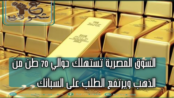 السوق المصرية تستهلك حوالي 70 طن من الذهب ويرتفع الطلب على السبائك.
