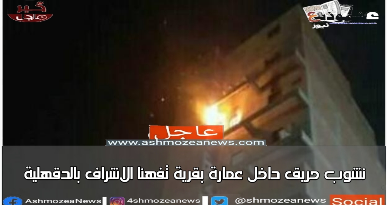 نشوب حريق داخل عمارة بقرية تفهنا الاشراف بالدقهلية