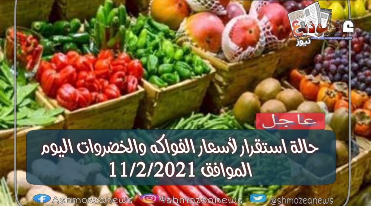 أسعار الفواكه والخضروات اليوم الخميس الموافق 11 فبراير 