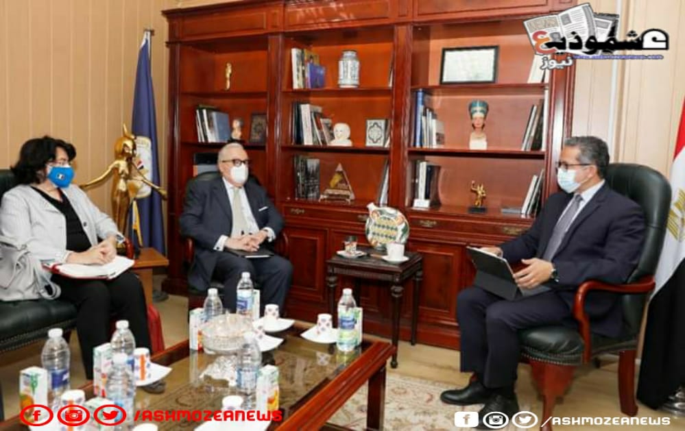 وزير السياحة والآثار يلتقي بسفير إيطاليا بالقاهرة 