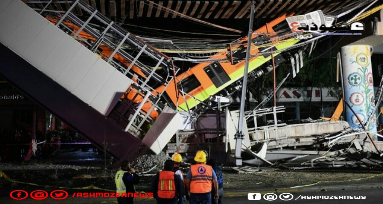 انهيار جسر مترو في المكسيك