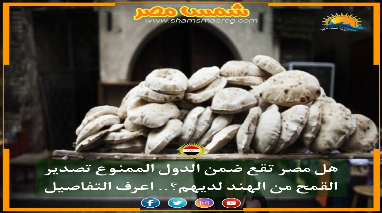 |شمس مصر|.. هل مصر تقع ضمن الدول الممنوع تصدير القمح من الهند لديهم؟.. اعرف التفاصيل