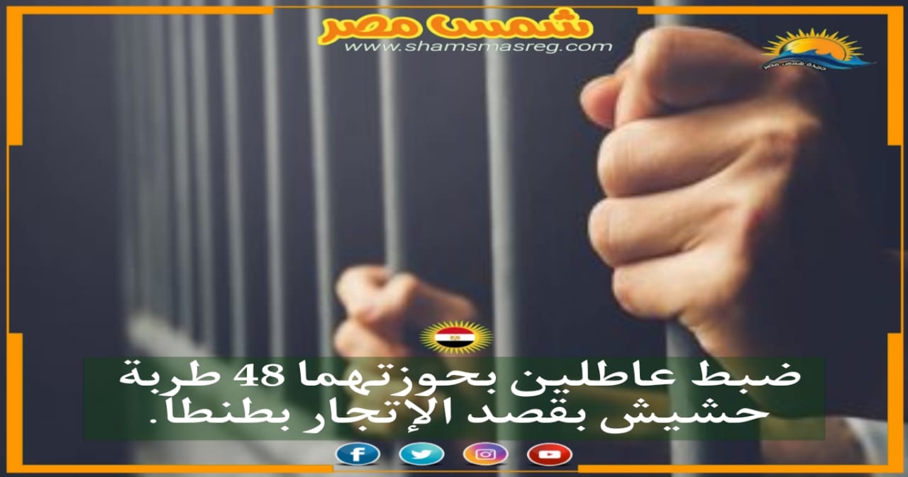 |شمس مصر|.. ضبط عاطلين بحوزتهما 48 طربة حشيش بقصد الإتجار بطنطا