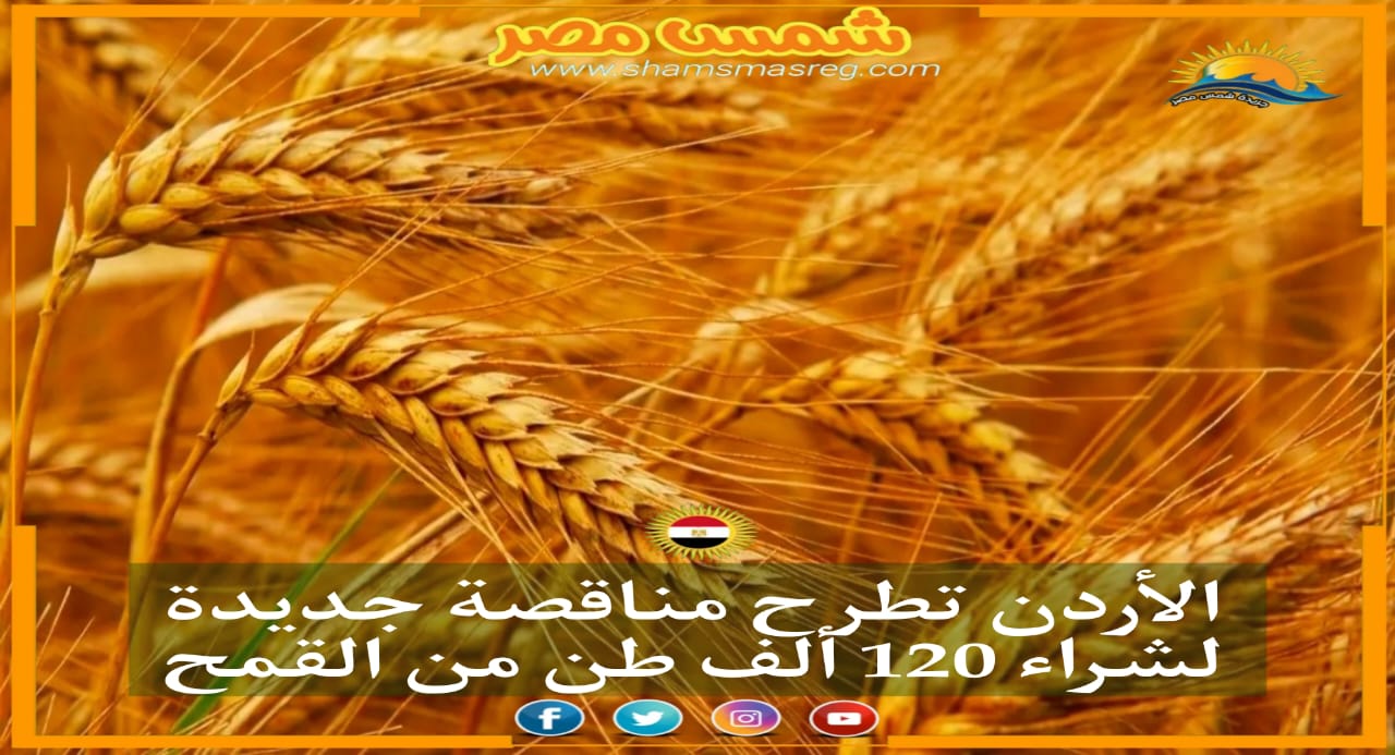 الأردن تطرح مناقصة جديدة لشراء 120 ألف طن من القمح