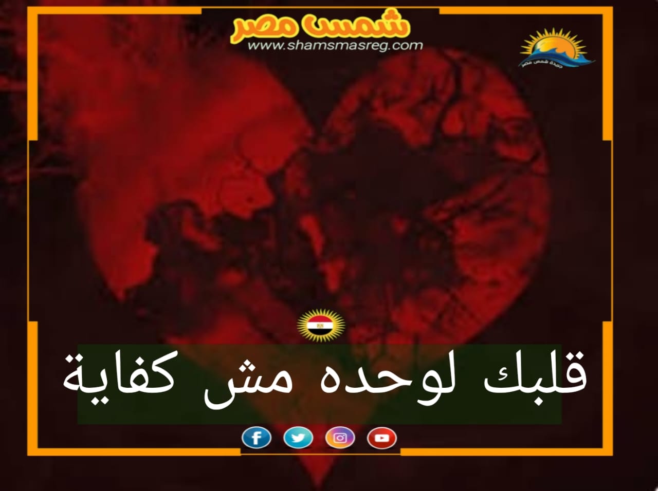 |شمس مصر|.. قلبك لوحده مش كفاية